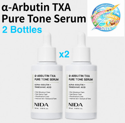 2 Bottles NIDA alpha-Arbutin TXA Pure Tone Serum Dark Spots Skin Glow Exp 11/28