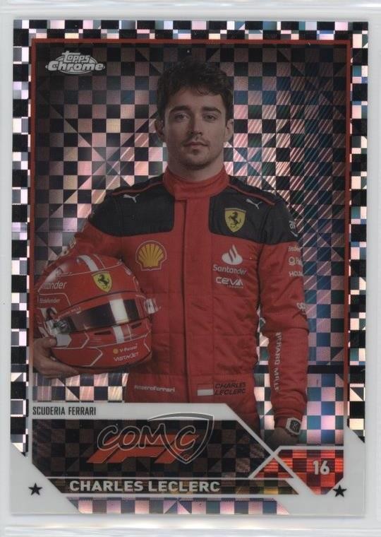 2023 Chrome Formula 1 F1 Drivers Checker Flag X-Fractor Charles Leclerc #5 11s9
