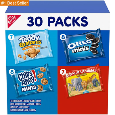 Nabisco, Team Favorites Variety Pack, Oreo Mini, Chips Ahoy! Mini, Teddy Grahams