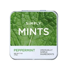 SIMPLY MINTS Natural Peppermint Breath Mints, 6 Pack 180 Pieces, Made With Re...