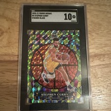 Panini 2020-21 Mosaic Stephen Curry Stained Glass #4 SGC 10 Warriors