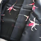 Hermes Carre 90 Fleurs de Fuchsia Silk Scarf Black Multicolor Unused No Box