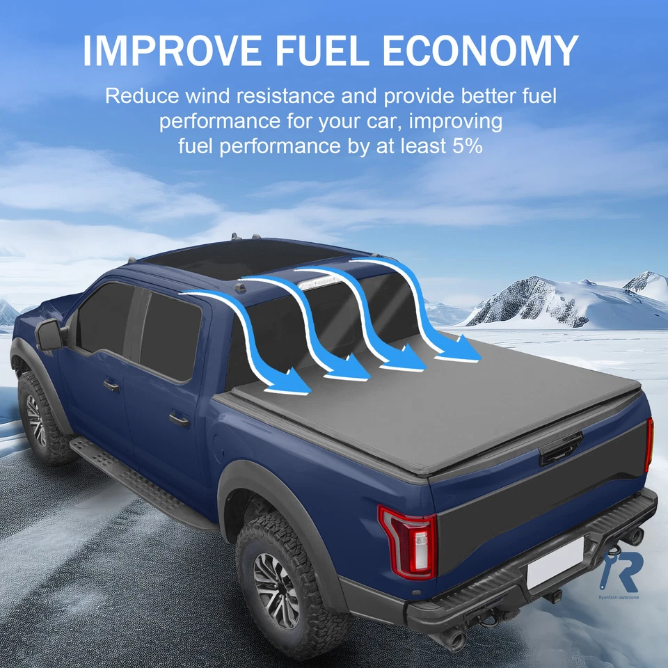 Cubierta Tonneau suave de 6,5 pies 4 pliegues apta para 04-14 Ford F-150 06-14 Lincoln Mark Foto 4 de 4