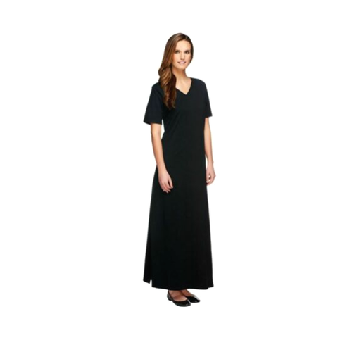 Short Sleeve Maxi Dress Black 