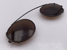 Vintage Millennium 2006 Dark Bronze Metal Oval Clips-On Sunglasses Frames