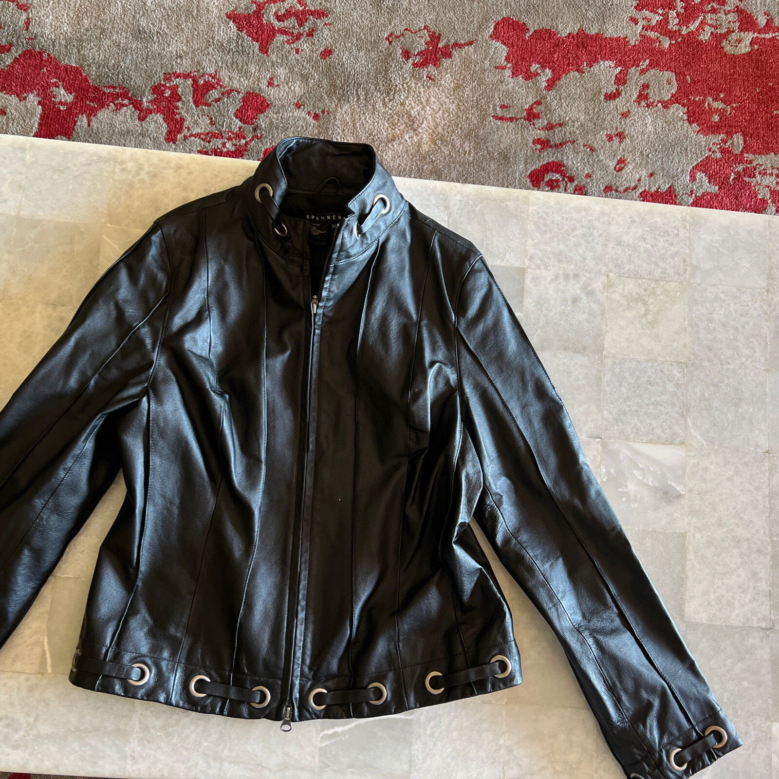 Spanner  Leather   Biker Jacket Full Zip Women's … - image 1