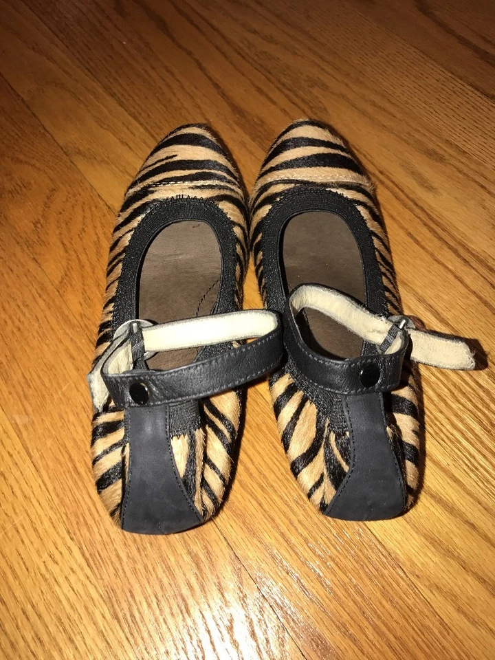 NICOLE Pony Hair Zebra Stripe Ankle Strap Wedges High Heels Womens Shoes Sz 6 # - Image 4 of 4
