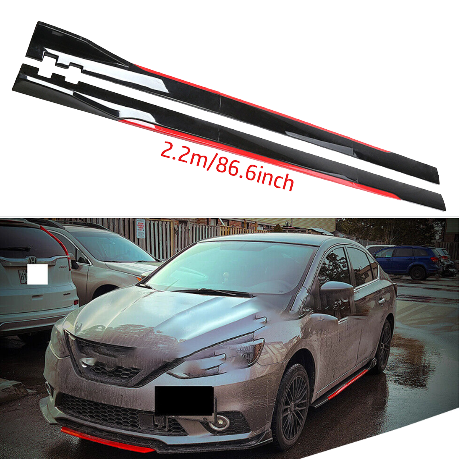 For Infiniti M35 M37 M45 M56 Side Skirt Extension Body Kit Splitter Spoiler