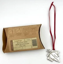 Longaberger Holiday 2005/25th Anniversary Christmas Basket Tie-On #2369 - NOB