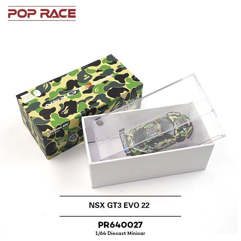 ポップレース 1/64 ホンダ NSX GT EVO22 BAPE Pop Race x BAPE - Honda NSX GT3 EVO22 