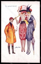 Artist Signed Sager X. Fashion Glamour Lady Equitation serie 162 postcard VK8096