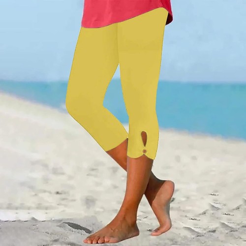 Womens Capris for Summer Dressy Cropped High Waist Yoga Leggings Workout Pants - Picture 56 of 99