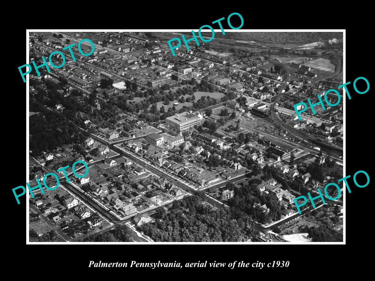 OLD 8x6 HISTORIC PHOTO OF PALMERTON PENNSYLVANIA AERIAL VIEW OF CITY