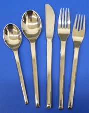 WMF Cromargan HELSINKI Glossy Stainless GERMANY Flatware 5pc PLACE SETTING