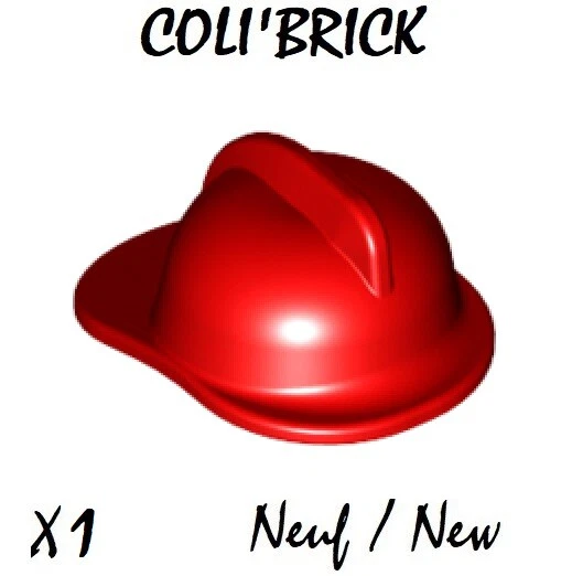 Lego 3834 - 1x Casque Pompier Minifig headgear helmet - Rouge Red - NEUF