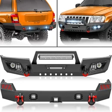 Front Or Rear Bumper W/ D-Rings &LED Lights For 1999-2004 Jeep Grand Cherokee WJ