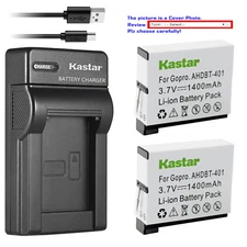 Kastar Battery Slim Charger for GoPro AHDBT-401 & GoPro Hero 4 HD Black Camera