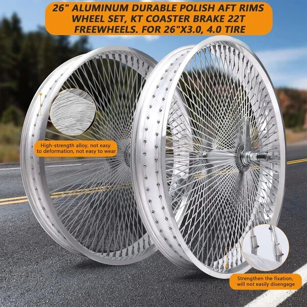 140 Radios 26"X3 Pulido Graso Llantas Llanta Freno Posavasos 75mm Disco Delantero Foto 4 de 4