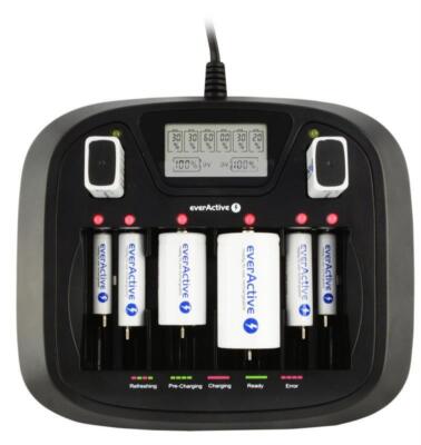 everActive 900U Akku Ladegerät Schnellladegerät 9V AA AAA  Baby Mono C D