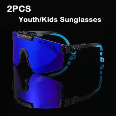 2PCS Youth Kids Sunglasses UV400 Sun Glasses Outdoor Sports Bicycle Goggles