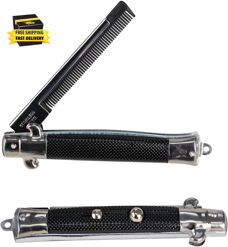 Pente de bolso dobrável de aço inoxidável 9 polegadas interruptor-lâmina, uma peça ⭐️⭐️⭐️⭐️⭐️⭐️ - Imagem 2 de 4