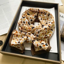 100% Prue Silk Long Scarf Women Fashion Brown Neckerchief Bandana Wrap 140*35cm