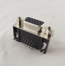 VGA DB15 15Pin D-SUB 3 Row Female Right Angle PCB Solder Cable Connector Adapter