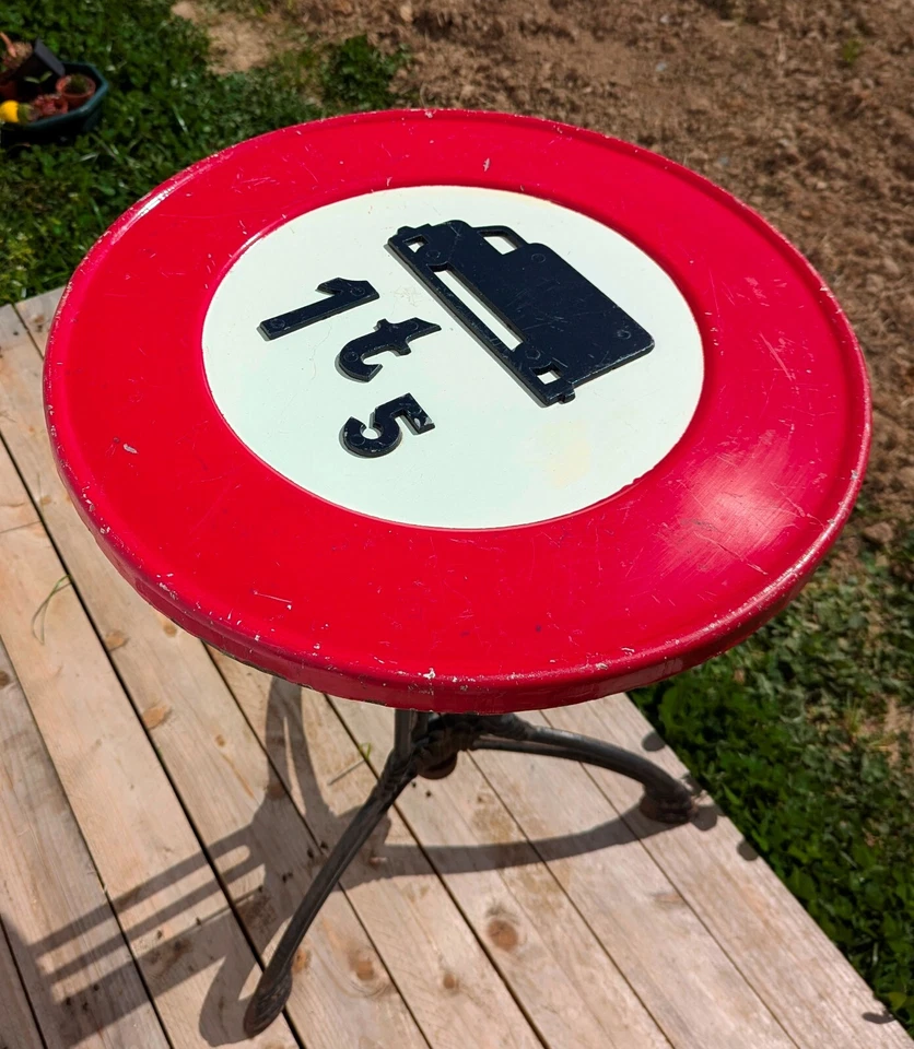 Table Bistrot Style Art nouveau Pied Eiffel et Panneau signalisation Café Paris - Photo 4/4