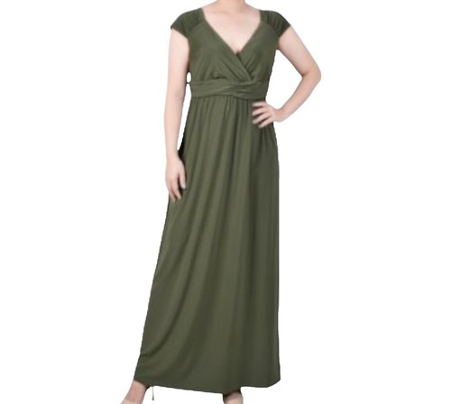 Eva Mendes (NY&C) Long Green Maxi Dress Size M with Front Slit | eBay