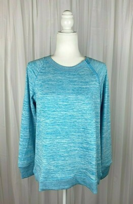 #ad #ad Gerry Women#x27;s Sz S Turquoise Blue Heather Long Sleeve Crewneck Knit Top New $10.00