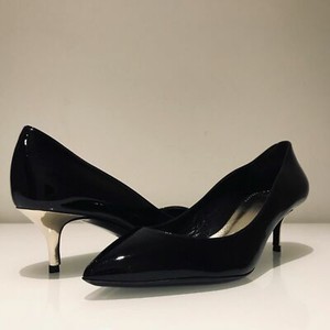 black patent court heels