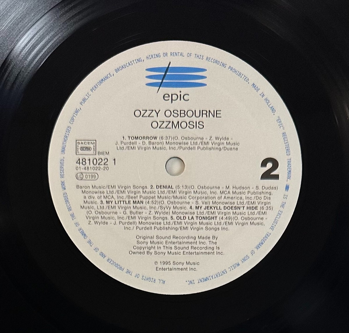 OZZY OSBOURNE - OZZMOSIS LP Vinyl ORIGINAL EU PRESSING 1995