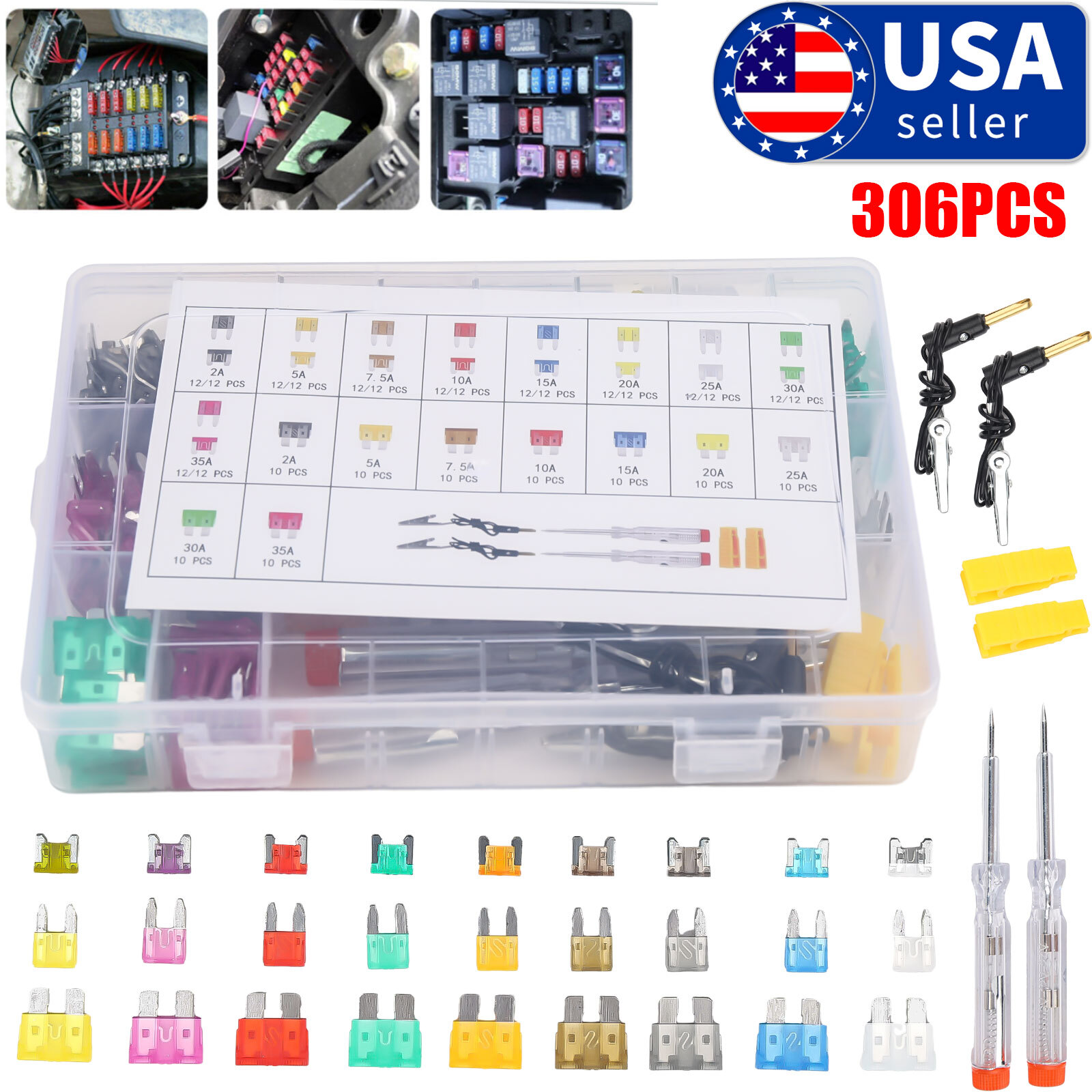 Bloc De Distribution D’alimentation 12-24V Pour Coffre De Voiture - 10 Voies Avec Fusibles Blades - Installation Facile