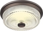 Luminzone ORB Bronze Heavy Glass Adjustable Color LED Flush Mount Ceiling Light