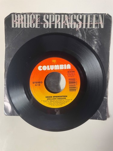 Bruce Springsteen - Brilliant Disguise 45 Rock 1987 w/Lucky Man Picture Sleeve - Picture 2 of 3