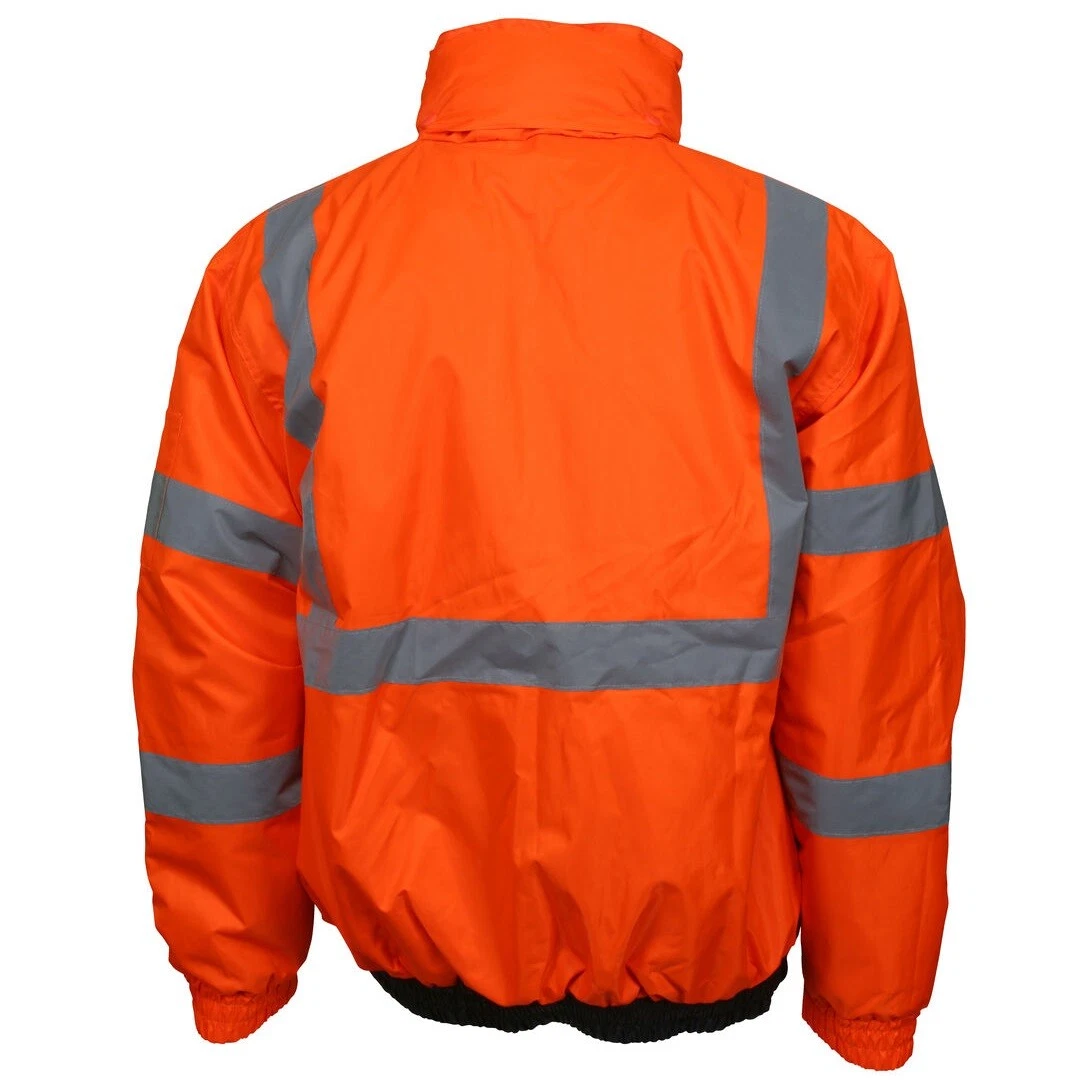 REFLECTIVE BOMBER JACKET HI-VIS ORANGE WATERPROOF MCR SAFETY CLASS 3 (SM - 5XL) - product detail image 3
