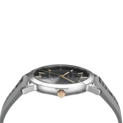 Montre Plein Sport Legend Pour Homme - Bracelet Silicone Noir/gris - Boîtier Acier 44mm - Étanche 5 Bars