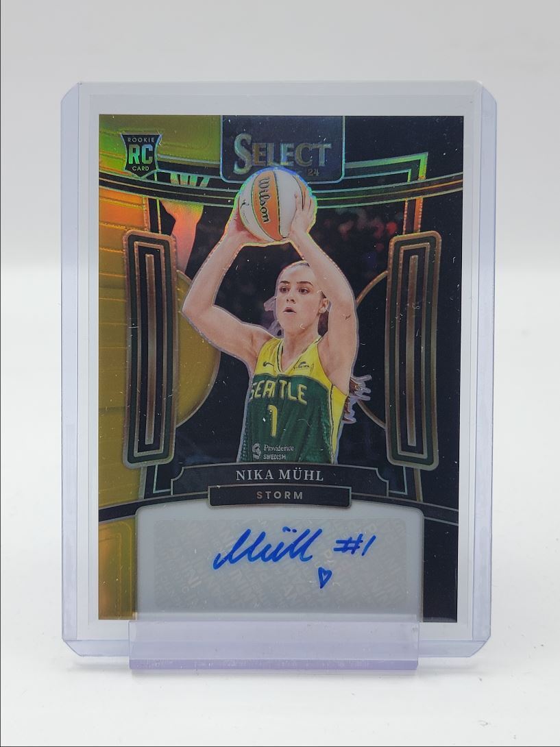 NIKA MUHL 2024-25 SELECT WNBA ROOKIE BLACK GOLD PRIZM RC AUTO /5 Q1389