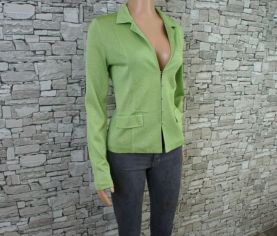 AMINA RUBINACCI NAPOLI DAMEN ABEND FEST STRICKJACKE CARDIGAN GRÜN SCHIMMER 36 