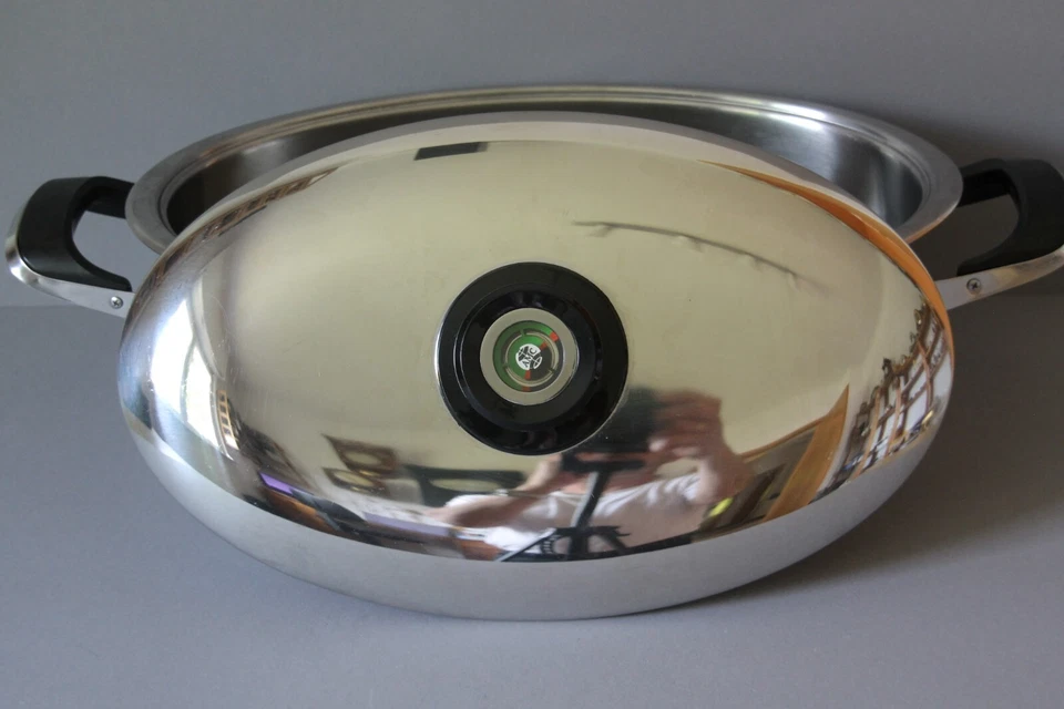 AMC Visiotherm großer ovaler Bräter Gartopf Fischtopf mit Einsatz - Bild 4 von 4