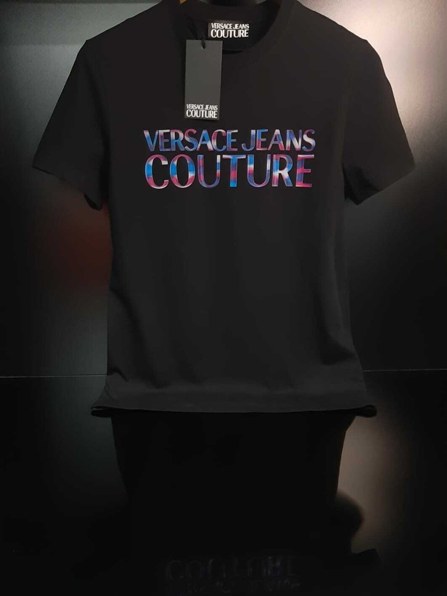 VERSACE JEANS COUTURE ブラックシャツ ヴェルサーチ ジーンズクチュール メンズ シャツ VERSACE JEANS
