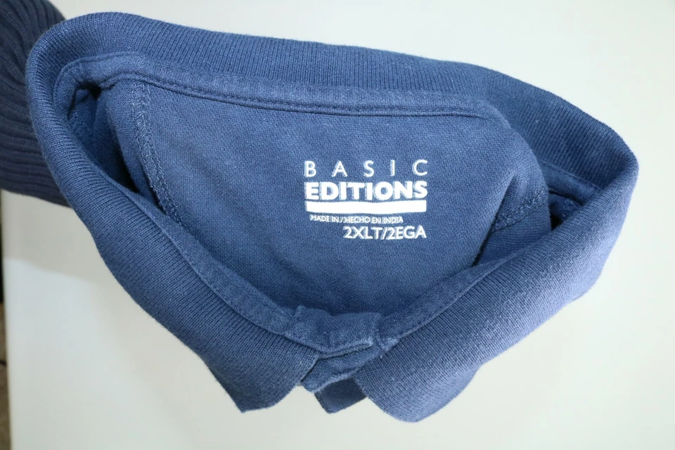 Mens Basic Editions Blue Polo Shirt 2XLT EUC - Image 2 of 4