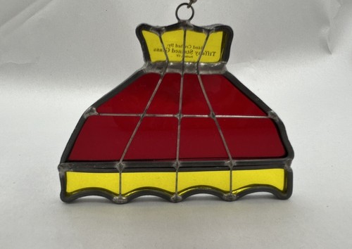 Vintage Retro Lampshade Stained Glass Suncatcher 3.5" Tiffany Style