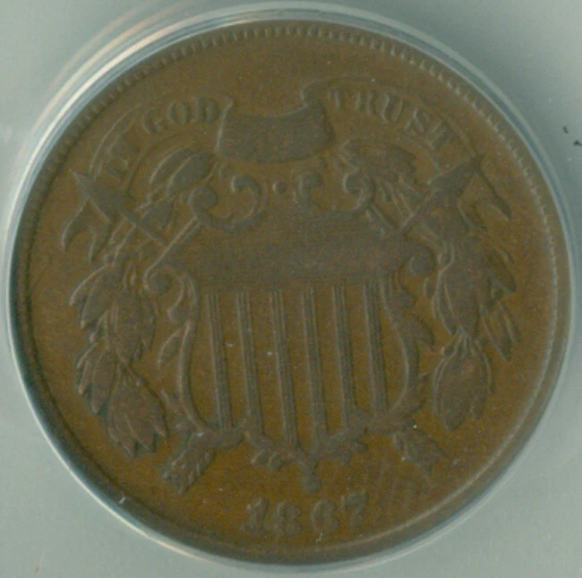 1867 2c  ANACS F-15  (2228238) - Image 2 of 4