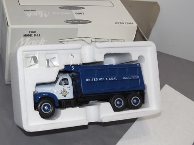 Vintage 1st Gear 1960 Model B-61 MACK Dump Truck 1:34 United Ice Coal Harrisburg