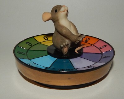 Charming Tails Mouse Figurine Fitz Floyd Let's Play Casino Roulette Wheel