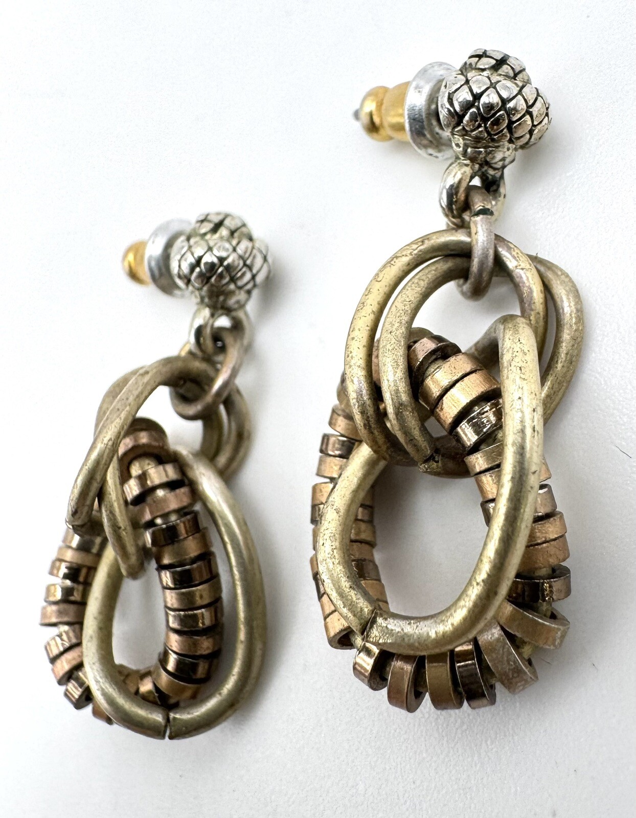 Brass Snake Statement Earrings - image 2