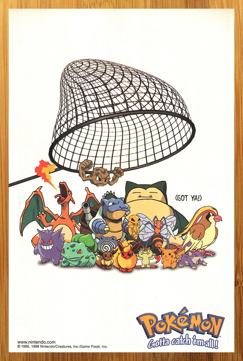 1998 Pokemon Red Blue Game Boy Color Print Ad/Poster Authentic