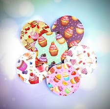 Cupcakes Theme Pocket Size Folding Double Side Mirrors Round Compacts