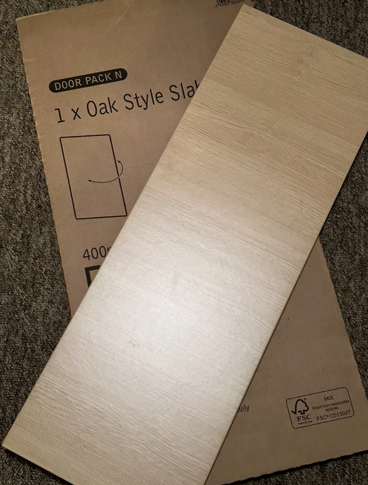 B&Q Kitchen Door Front Door Pack N Oak Style Slab 400mm Wide eBay